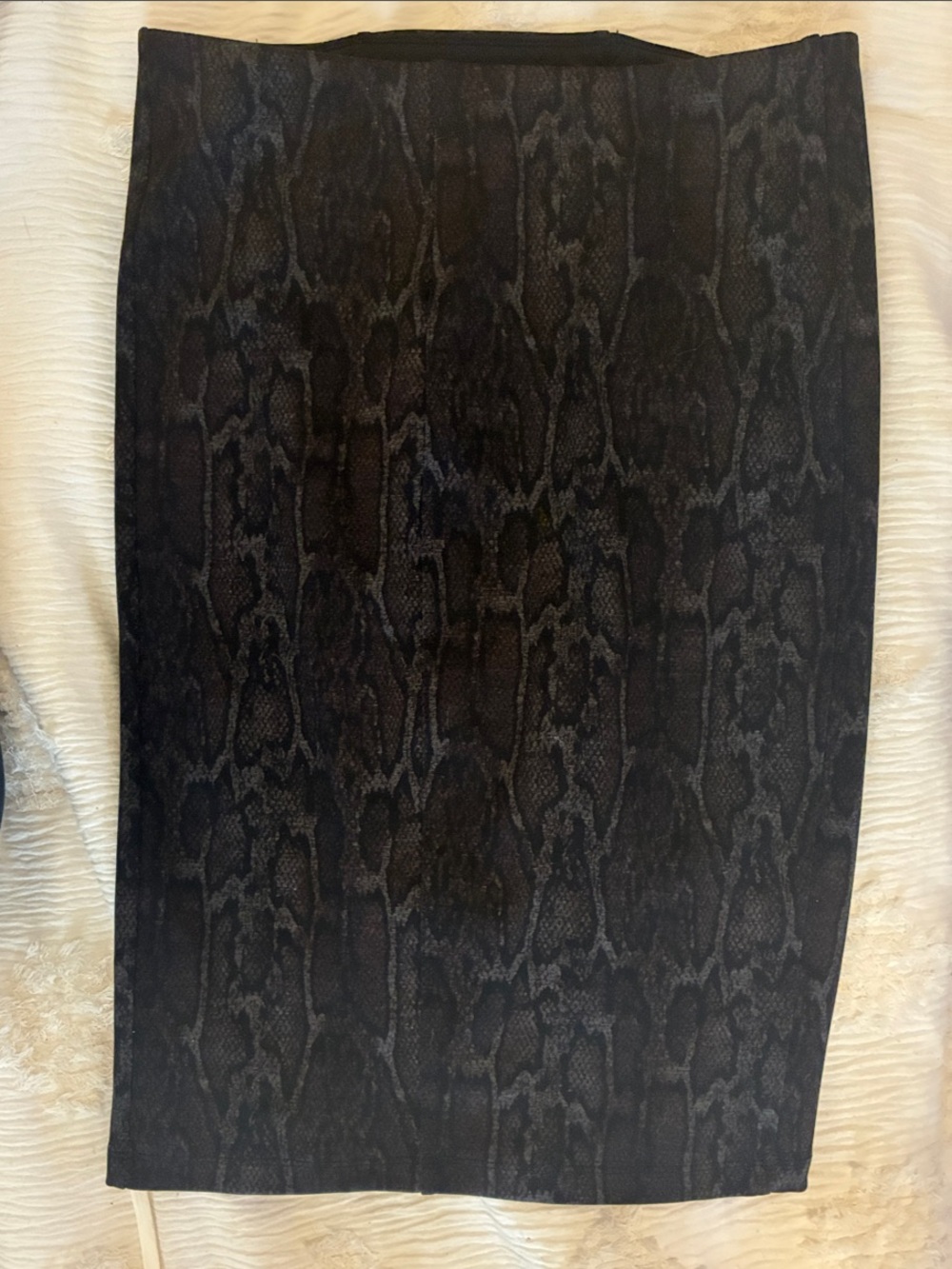 Liverpool Black Snake-Print Pencil Skirt